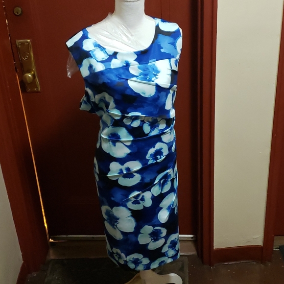 Calvin Klein Women Blue & White Dress Size 22W - Picture 2 of 14